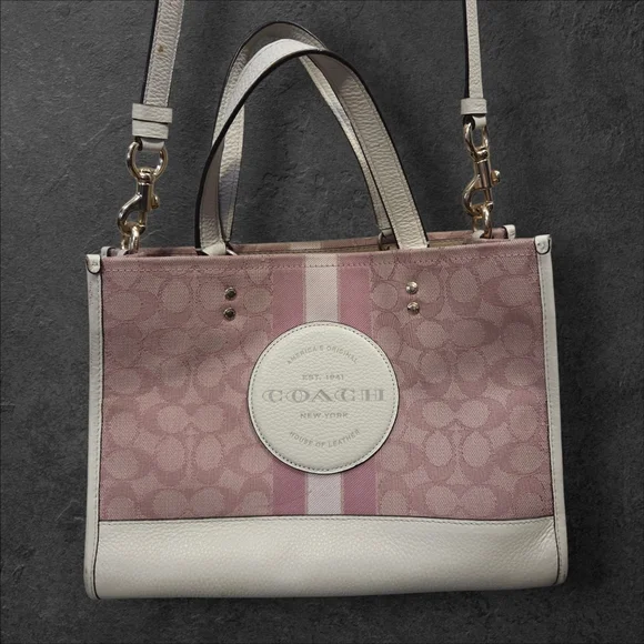 Coach Dempsey carryall in signature pink tote purse - Picture 1 of 16